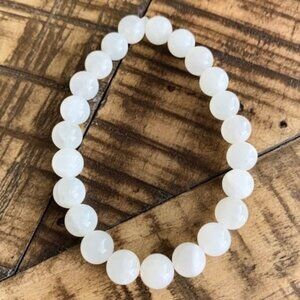 8mm Moonstone Chakra Stretch Bead Bracelet